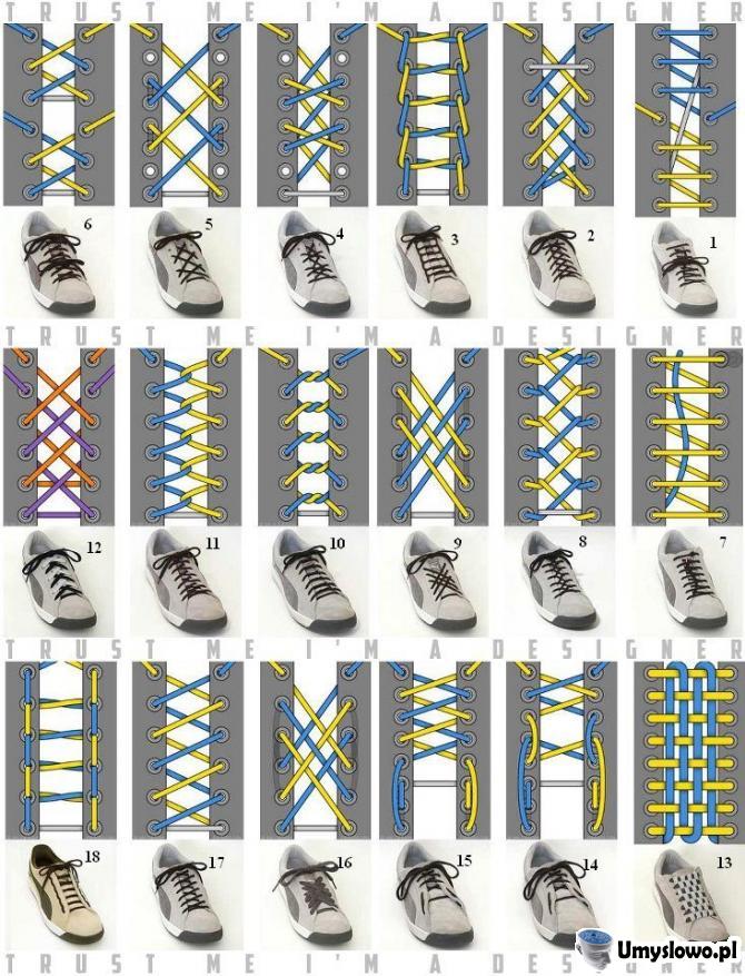 18 sposobów na zawiązanie buta. Jaki wybierasz?